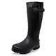 Dirt Boot Neoprene lined Gamekeeper Wellington Muck Field Gusset Boots Wellies (Black, 8)