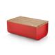 Alessi Mattina BG03 R - Design Bread Bin, Steel Colored with Epoxy Resin, Bamboo Wood, Red