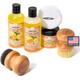 CLARK'S Complete Chopping Board Care Kit - Chopping Board Oil (12oz) - Soap (12oz) - Finish Wax (6oz) - Applicator - Scrub Brush - Finishing Pad - Orange & Lemon Scented