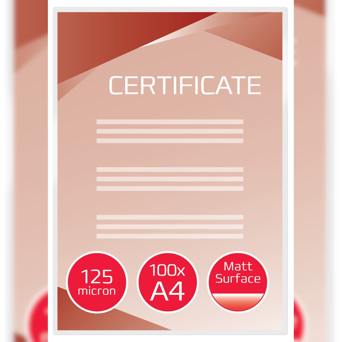 GBC Matt Laminierfolien DIN A4 Matt 125 Mikron (2 x 125) Transparent 100 Stück Image