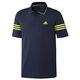 adidas Golf Mens Ultimate Block 3-Stripe Polo Shirt - Collegiate Navy/Yellow - S