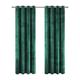 Aspire Homeware Emerald Green Eyelet Curtains 66x90 (2 Panels) with Tie Backs - Fully Lined Velvet Curtains for Bedroom, Window Curtain for Living Room (168cm x 228cm)