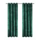 Aspire Homeware Emerald Green Eyelet Curtains 66x72 (2 Panels) with Tie Backs - Fully Lined Velvet Curtains for Bedroom, Window Curtain for Living Room (168cm x 183cm)