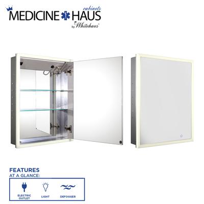 Whitehaus Collection Medicinehaus Recessed Single Door Medicine Cabinet - Aluminum WHLUN7055-IR