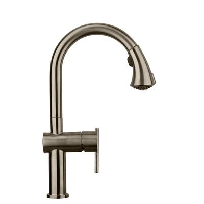 Whitehaus Collection Waterhaus Single Hole Gooseneck Kitchen Faucet - Brushed Stainless Steel WHS1971-SK-BSS