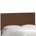 Velvet Nail Button Border Headboard by Skyline Furniture in Velvet Chocolate (Size FULL)