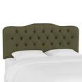 Velvet Tufted Headboard by Skyline Furniture in Velvet Loden (Size TWIN)