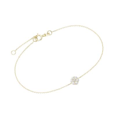 Luigi Merano Armband Mittelteil Blüte mit Zirkonia, Gold 375 19,5 cm Damen