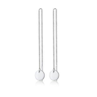 Elli - Ohrhänger Plättchen Kreis Durchzieher 925 Silber Ohrringe 1 ct Damen Image