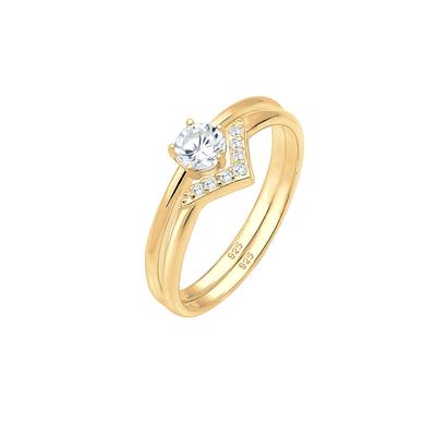 Elli - Set Solitär Dreieck Zirkonia Edel 925 Silber Ringe 1 ct Damen (69.99 € / 1 ct) Image