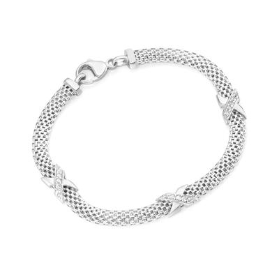 Smart Jewel - Armband edel mit Zirkonia Steinen, Silber 925 Armbänder & Armreife Weiss Damen