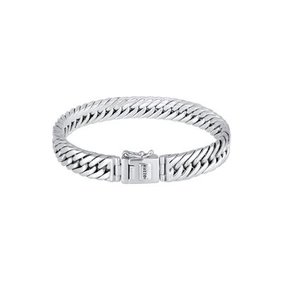 KUZZOI Gliederarmband Kastenverschluss Unisex 925 Silber 17 Herren