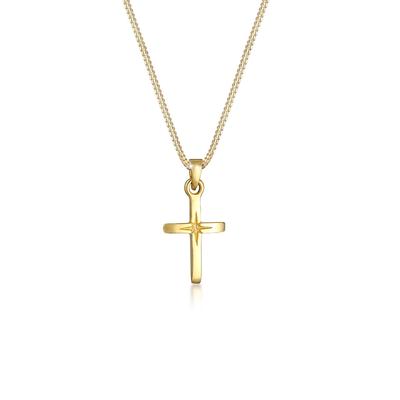 Elli - Kreuz Symbol Anhänger Religion 925 Sterling Silber Ketten 1 ct Damen