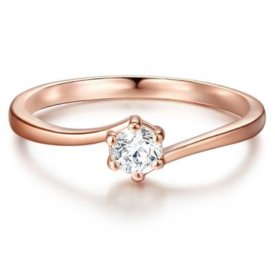 Trilani - Ring Sterling Silber Zirkonia in Roségold Ringe 1 ct Weiss Damen