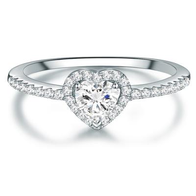 Trilani Ring Herz Sterling Silber Zirkonia in 58 Damen Image