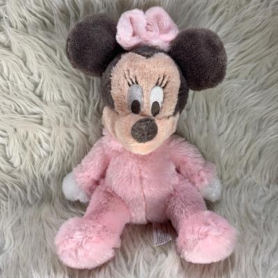 Disney Toys | 2/$25 Disney Parks Soft Minnie Mouse Plush Lovey | Color: Black/Pink | Size: 8"