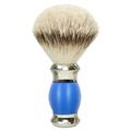 Golddachs - Rasierpinsel Silberspitze Griffarbe Blau/Silber Rasur Herren