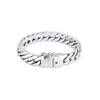 KUZZOI Herren Panzer Massiv Kastenverschluss 925 Silber 21