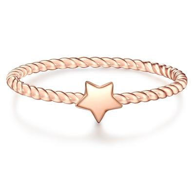 Glanzstücke München - Ring Stern Sterling Silber in Roségold Ringe 1 ct Damen