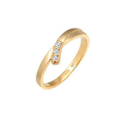 Elli DIAMONDS - Verlobungsring Diamant (0.04 ct.) 585 Gelbgold Ringe 1 ct Damen