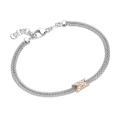 Smart Jewel - Armband Mesh-Optik, Zirkonia Steine, Silber 925 Armbänder & Armreife Nude Damen