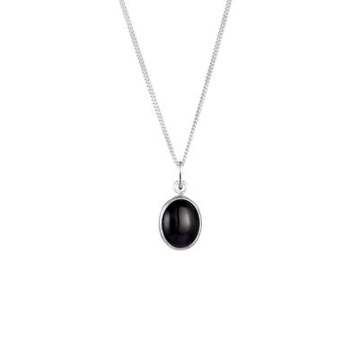 Elli - Edelstein Onyx schwarz 925 Sterling Silber Ketten 1 ct Damen