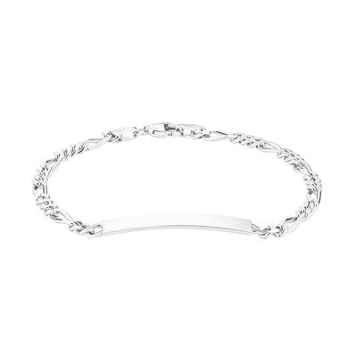 amor - Identarmband für Damen, 925 Sterling Silber Armbänder & Armreife 1 ct Weiss