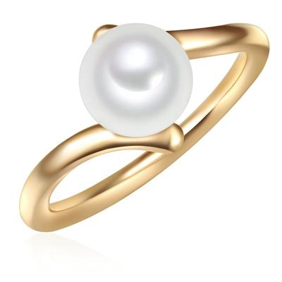 Valero Pearls - Ring Sterling Silber Süßwasser-Zuchtperle in Gelbgold Ringe 1 ct Damen