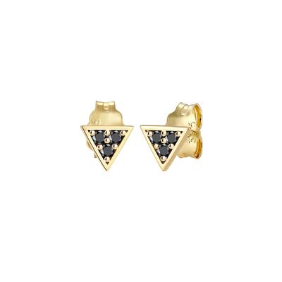 Elli DIAMONDS - Dreieck Geo Black Diamant (0.09 ct) 375er Gelbgold Ohrringe Damen