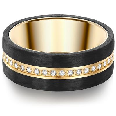 Trilani - Ring Edelstahl Zirkonia in Gelbgold Ringe 1 ct Damen