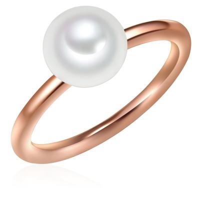 Valero Pearls - Ring Sterling Silber Süßwasser-Zuchtperle in Roségold Ringe 1 ct Damen Image