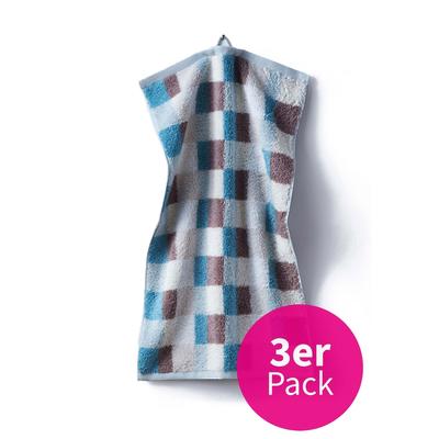 grace grand spa Gäste-Handtuch Premium mit Karo-Muster One Size / türkis