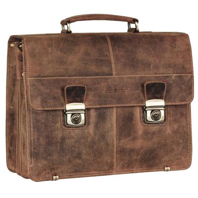 Greenburry Vintage XL Aktentasche Leder 40 cm brown Braun Herren Image