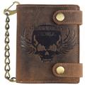 Greenburry - Vintage Skull Geldbörse Leder 10 cm Portemonnaies Braun Herren