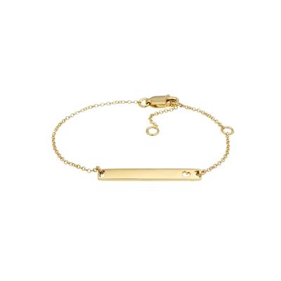 Elli PREMIUM - Kinder Herz Geburt Taufe Namensband 375 Gelbgold Armbänder & Armreife 1 ct Damen