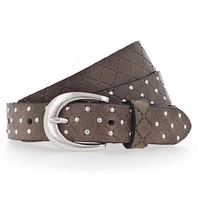 b.belt Lilou Nietengürtel Leder 80 cm Braun Damen