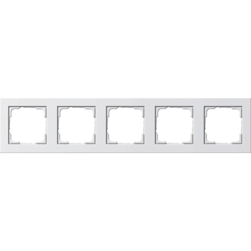 Gira E2 Rahmen, 5f, reinweiß, matt, Kunststoff, geeignet für Geräteeinbaukanal, Unterputzmontage, Thermoplast, 021522 Image