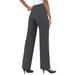 Plus Size Women's Classic Bend Over® Pant by Roaman's in Dark Charcoal (Size 36 W) Pull On Slacks