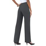 Plus Size Women's Classic Bend Over® Pant by Roaman's in Dark Charcoal (Size 34 W) Pull On Slacks