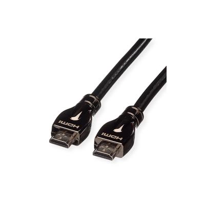 ROLINE 4K HDMI Ultra HD Kabel mit Ethernet, ST/ST, schwarz, 15 m