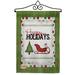 Breeze Decor Classic Happy Holidays 2-Sided Polyester 19 x 13 in. Flag Set in Gray/Green | 18.5 H x 13 W x 1 D in | Wayfair