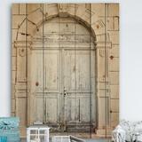 East Urban Home 'Vintage Italian Door' - Unframed Graphic Art Print on Wood in Brown | 20 H x 12 W x 1 D in | Wayfair