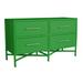 David Francis Furniture Venice Collection 4 Drawers 54" W Double Dresser Wood/Wicker/Rattan in Green | 32 H x 54 W x 20 D in | Wayfair