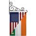 Breeze Decor US Irish Friendship 2-Sided Polyester 19 x 13 in. Flag Set in Blue/Gray/Orange | 18.5 H x 13 W x 1 D in | Wayfair