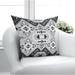 Dakota Fields Phillipston Geometric Throw Pillow Polyester/Polyfill blend in Gray/White/Black | 16 H x 16 W x 4 D in | Wayfair