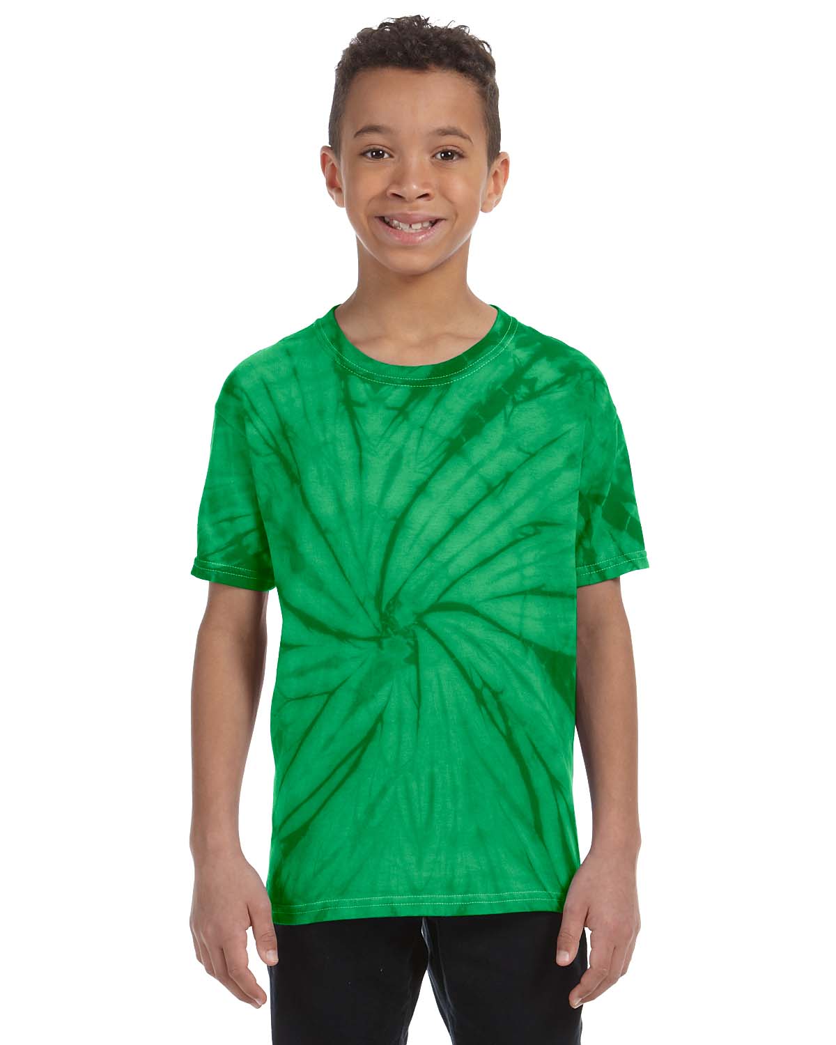 Tie-Dye CD101Y Youth 5.4 oz. Cotton Spider T-Shirt in Kelly size XS 1000Y, CD100Y, T1000Y
