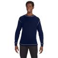 J America JA8238 Men's Vintage Long-Sleeve Thermal T-Shirt in Navy Blue/Vintage White size 3XL 8238