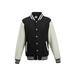 Just Hoods By AWDis JHA043 Men's 80/20 Heavyweight Letterman Jacket in Jet Black/White size Small | Ringspun Cotton