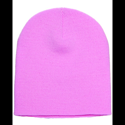 Yupoong 1500 Adult Knit Beanie Hat in Baby Pink 1500KC