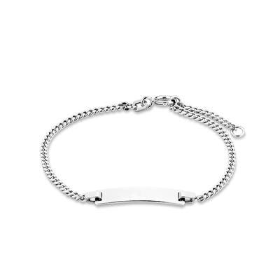 amor - Identarmband für Damen, 925 Sterling Silber Armbänder & Armreife 1 ct Weiss